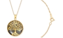 Macy's Mother-of-Pearl Family Tree 18" Pendant Necklace in 14k Gold